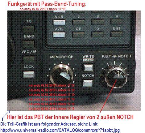 Funkgerät mit Pass-Band-Tuning = pbt
